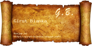 Girst Bianka névjegykártya